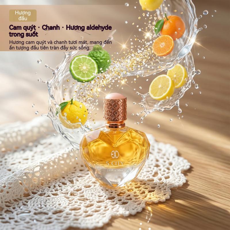 Nước Hoa Nữ 5 City Hương Hoa Quý Phái, Lưu Hương Lâu, Dành Cho Nữ Công Sở Thanh Lịch, Cao Cấp Hot Trend