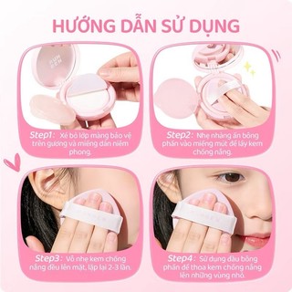 Kem chống nắng dạng cushion cho trẻ em SPF40PA+++ Chống thấm nước chống mồ hôi da và dưỡng ẩm em bé 0 tháng+