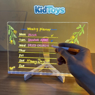 Bảng vẽ phát sáng LED KidToys tặng kèm giá đỡ size lớn – bảng viết có đèn xóa được cho bé
