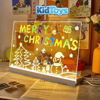 Bảng vẽ phát sáng LED KidToys tặng kèm giá đỡ size lớn – bảng viết có đèn xóa được cho bé