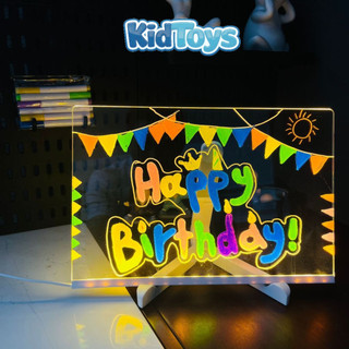 Bảng vẽ phát sáng LED KidToys tặng kèm giá đỡ size lớn – bảng viết có đèn xóa được cho bé