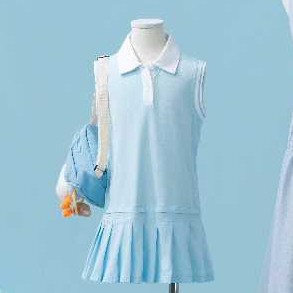 Đầm bé gái YODY váy xếp ly dáng suông, cổ polo, vải cotton thoáng mát GCDR26S002