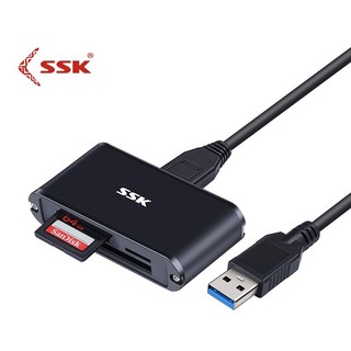 Đầu đọc thẻ nhớ đa năng SSK SCRM630 USB 3.0 - đọc thẻ TF/SD/CF (Đen) - Phụ Kiện Nhất Tín