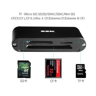 Đầu đọc thẻ nhớ đa năng SSK SCRM630 USB 3.0 - đọc thẻ TF/SD/CF (Đen) - Phụ Kiện Nhất Tín