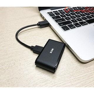 Đầu đọc thẻ nhớ đa năng SSK SCRM630 USB 3.0 - đọc thẻ TF/SD/CF (Đen) - Phụ Kiện Nhất Tín