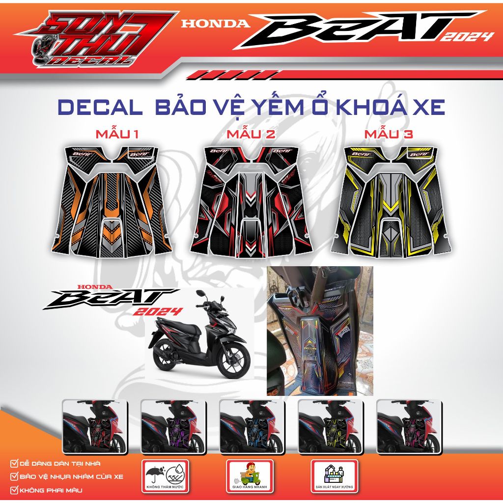DECAL BẢO VỆ - TRANG TRÍ YẾM XE BEAT 2024 TUYỆT ĐẸP