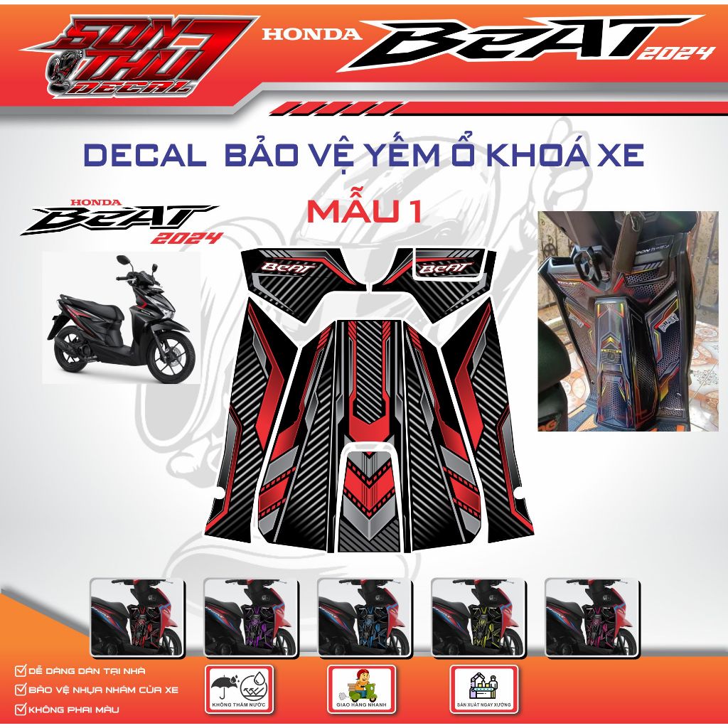 DECAL BẢO VỆ - TRANG TRÍ YẾM XE BEAT 2024 TUYỆT ĐẸP