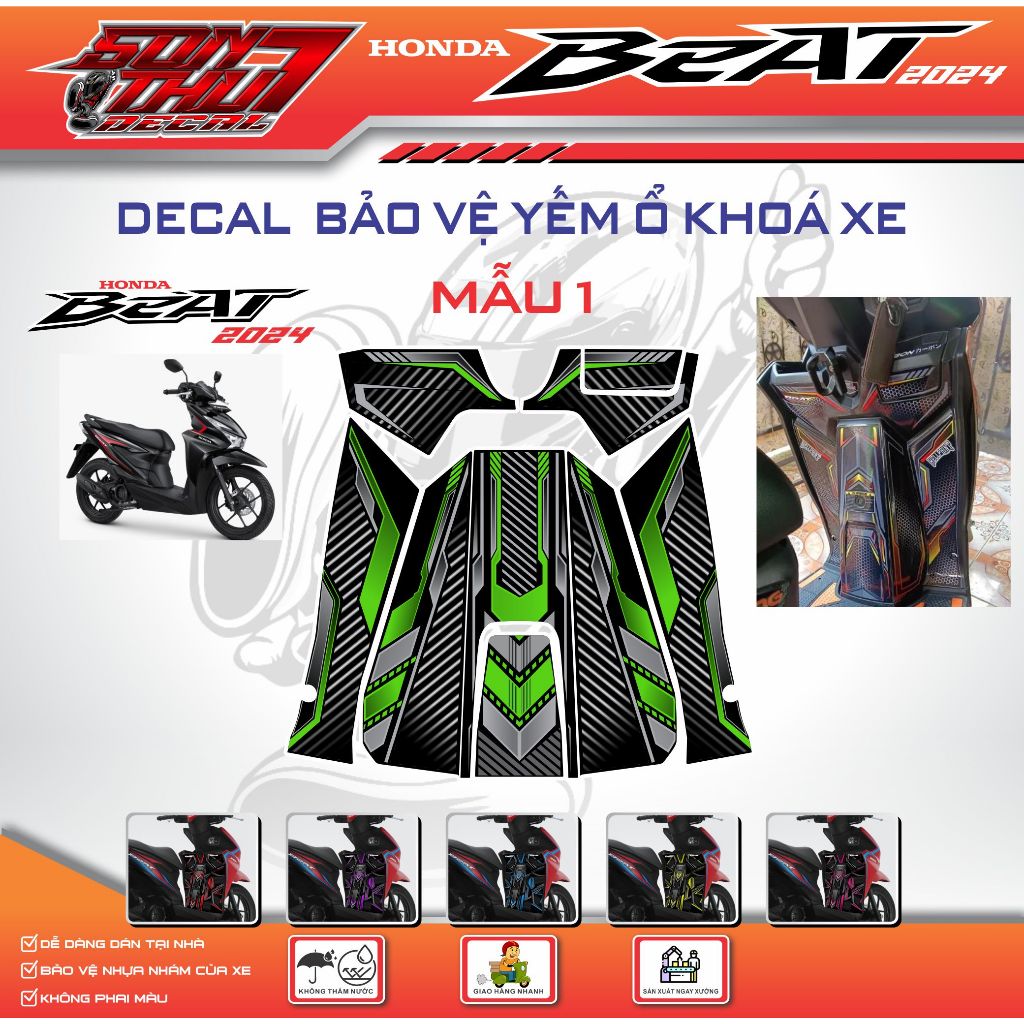 DECAL BẢO VỆ - TRANG TRÍ YẾM XE BEAT 2024 TUYỆT ĐẸP