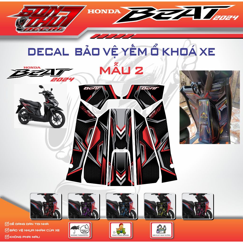 DECAL BẢO VỆ - TRANG TRÍ YẾM XE BEAT 2024 TUYỆT ĐẸP