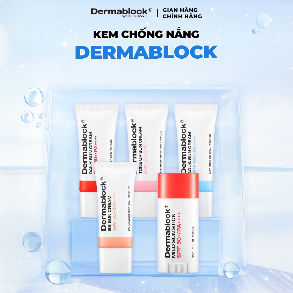 [KOL-KOC] Kem Chống Nắng Dermablock SPF50+ PA++++ Hàn Quốc Giúp Chống Nắng Và Nâng Tone Cho Mọi Loại DA [S1]