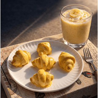 [Hoả tốc HCM] [Chuối] Bánh Snack Mini Croissant Phủ Hương Chuối Cobi Bread