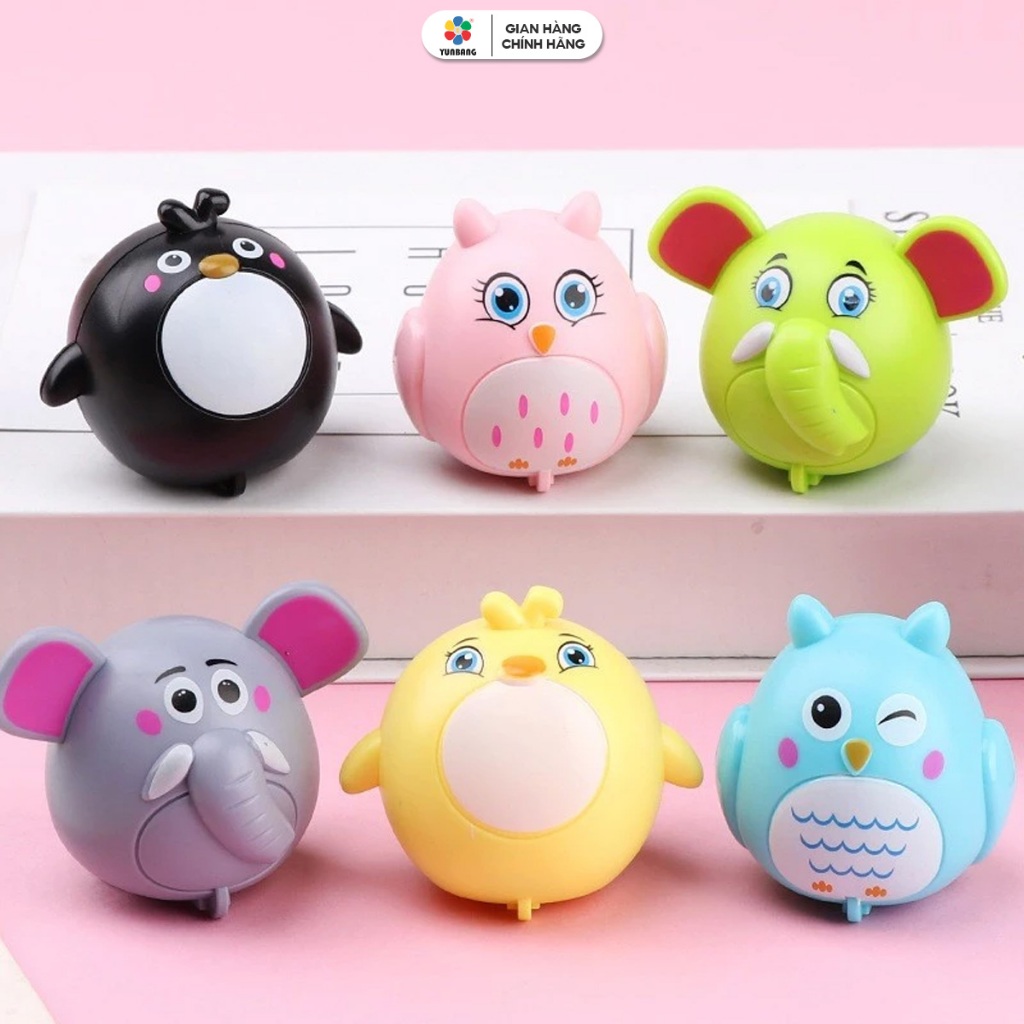 Đồ chơi thú chạy đà size lớn  5cm cho bé, con vật chạy cót béo ú siêu đáng yêu