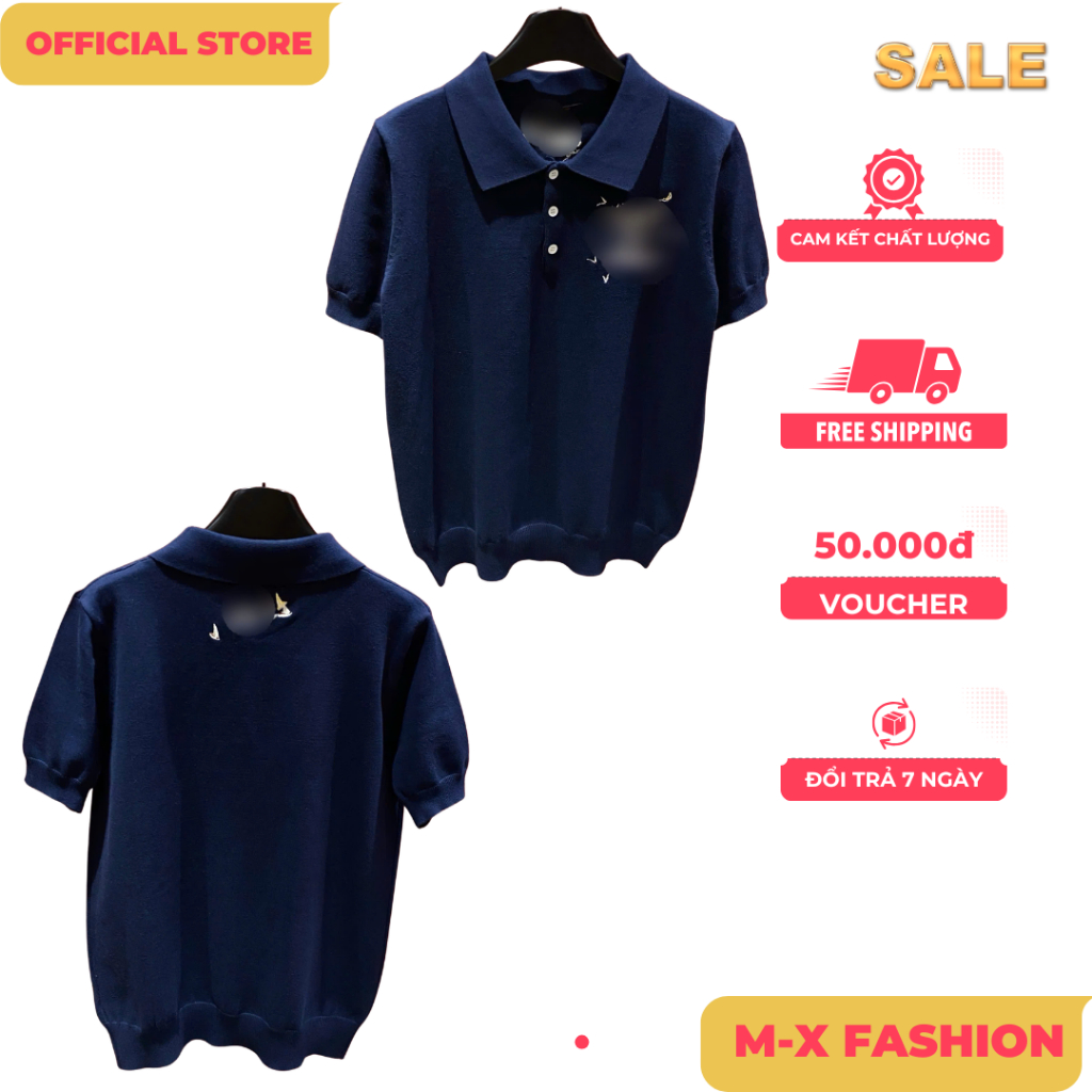 ÁO polo nam cổ tròn họa tiết tay ngắn phong cách trẻ trung chuẩn from