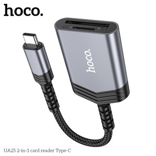 Đầu đọc thẻ nhớ SD / microSD Hoco UA25 cổng TypeC, dùng cho các dòng điện thoại, Laptop (Xám) - Phụ Kiện Nhất Tín