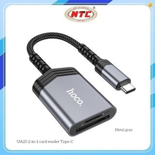Đầu đọc thẻ nhớ SD / microSD Hoco UA25 cổng TypeC, dùng cho các dòng điện thoại, Laptop (Xám)