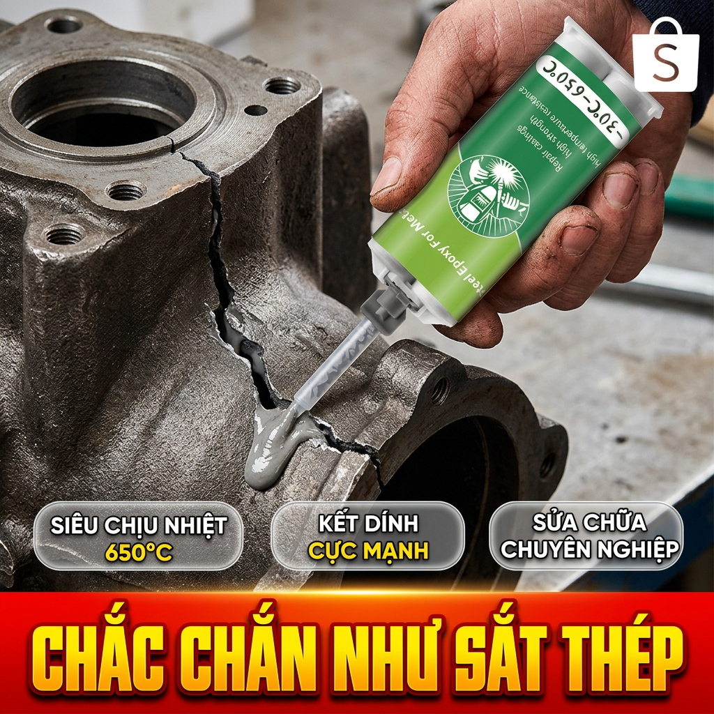 🛠️Keo Sửa Ống Kim Loại Hai Thành Phần A:B 1:1 – Chống Hư Hỏng, Kết Dính Bền Lâu