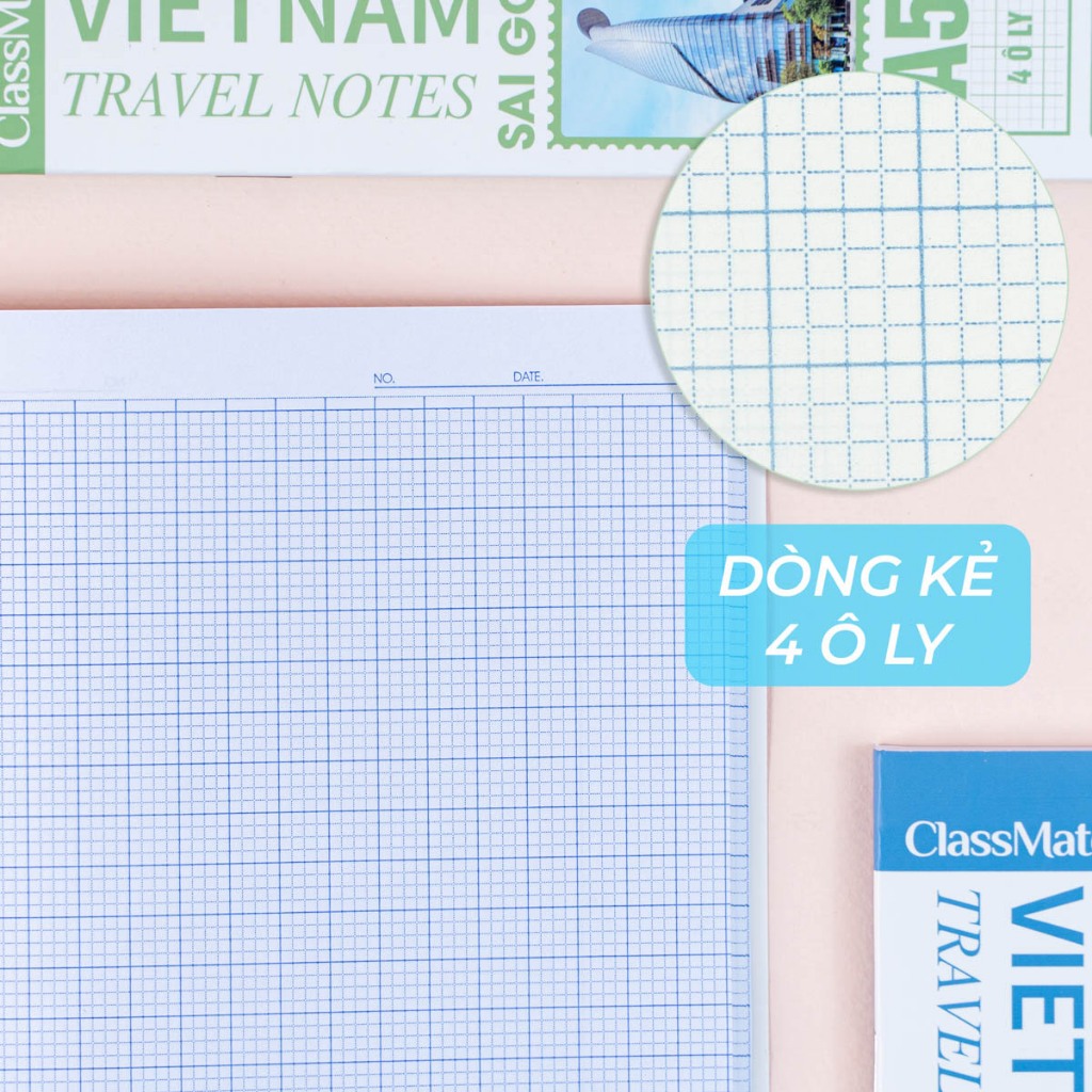 Tập Học Sinh Miền Nam A5 Classmate Vở 4 Ly 2x2mm 70gsm 96 Trang Vở 4 ÔLi Vở Học Sinh Cấp 1 Tập Viết Ghi Bài NA5-09-018