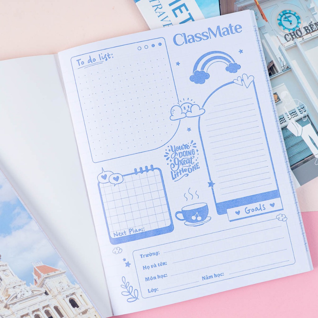 [Tặg Bút] Combo 5/10 Tập Học Sinh Miền Nam Travel Note Classmate A5 Tập 4 Ô Ly 2x2mm, Giấy Ăn Mực, 70gsm, 96/200 Trang