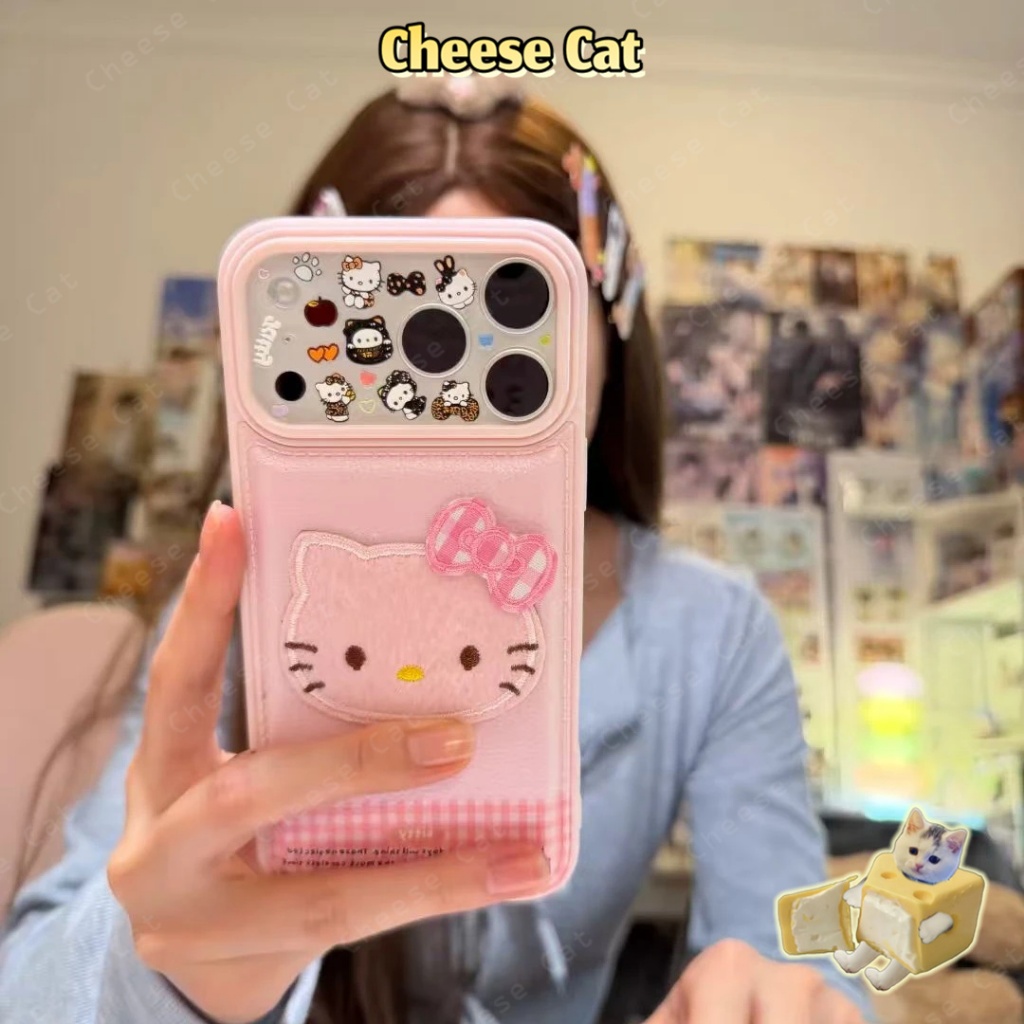 Ốp lưng iPhone hình mèo nơ 3D KT màu hồng trắng dễ thương cho iPhone 17 16 15 14 13 12 11 Pro Max 7 Plus Xs Max XR