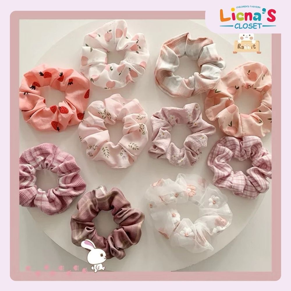 Set 3 Dây Buộc Tóc Scrunchies Pastel Hàn Quốc Cho Bé Gái Dễ Thương Liena'S Closet