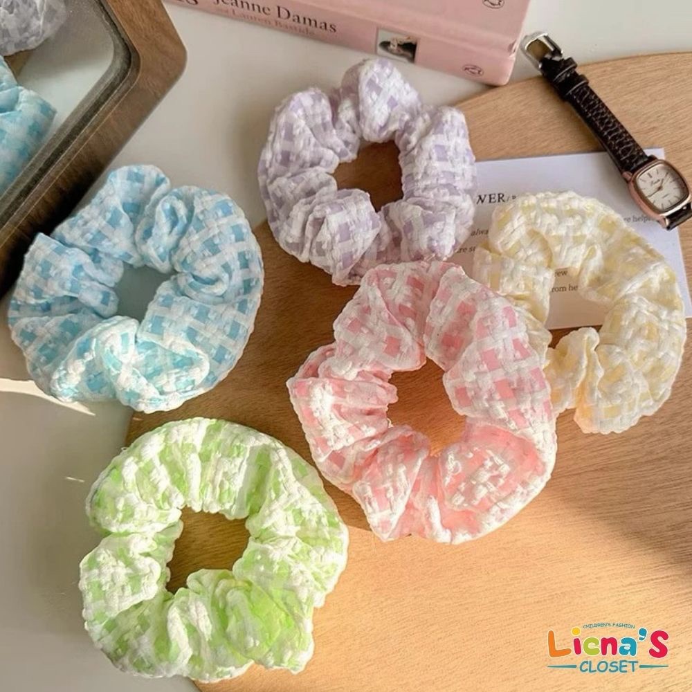 Set 3 Dây Buộc Tóc Scrunchies Pastel Hàn Quốc Cho Bé Gái Dễ Thương Liena'S Closet