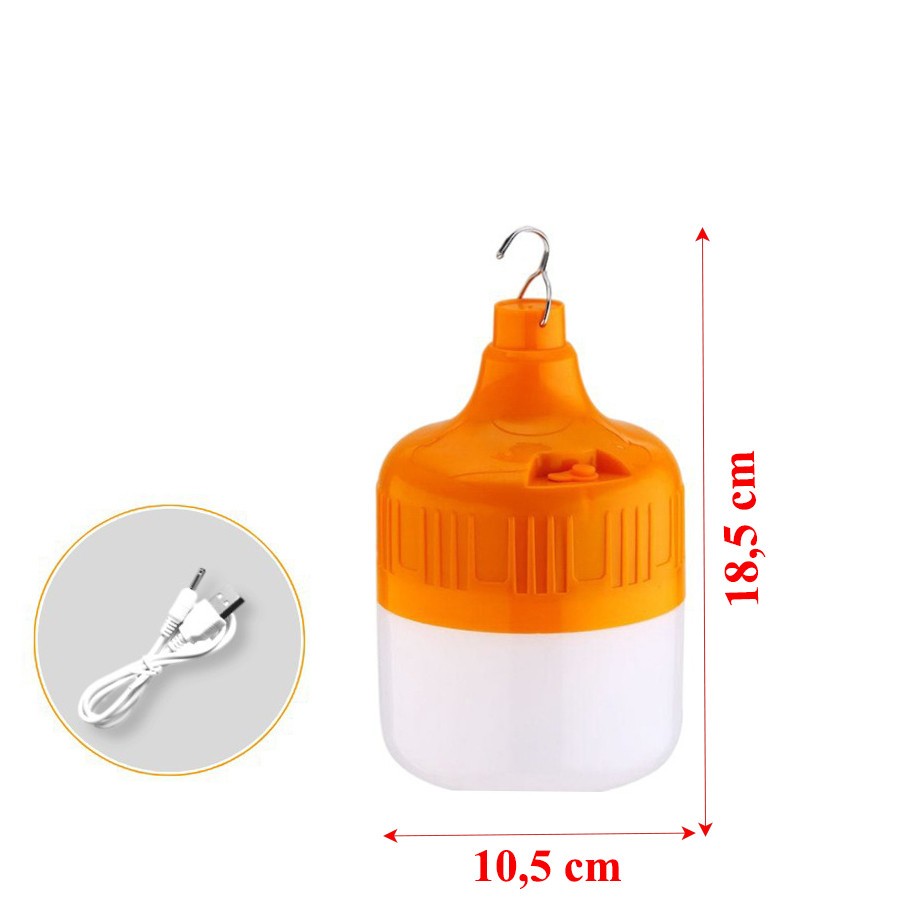 Bóng đèn tích điện công suất 200W, chống nước, sạc USB tiện lợi