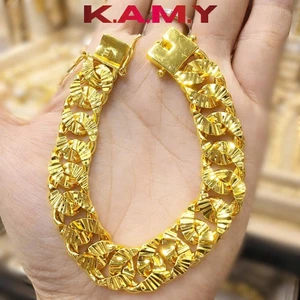 Lắc Tay Nam Nữ Chạm Kiểu Mạ Vàng – Dập Vân Cao Cấp, Khóa Hộp Chắc Chắn, Sang Trọng Cá Tính