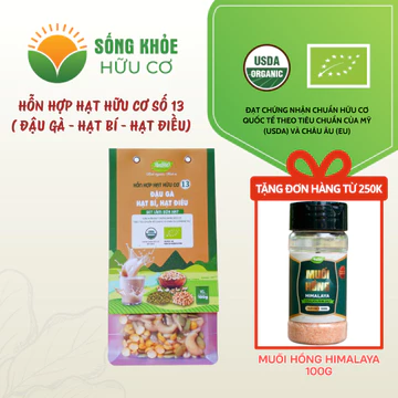 [ Làm sữa hạt ] Hỗn hợp hạt hữu cơ AnBiO 100g số 13 ( Đậu gà - Hạt bí - Hạt điều), đã ngâm ủ chỉ nấu