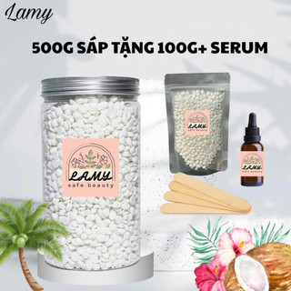 [Tặng100g+Serum] Hũ 500g sáp coconut dừa  wax lông tại nhà an toàn cho mọi vùng da, dễ dàng sử dụng