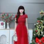 DX_Đầm váy dài, đầm dài Ren hoa nổi phối lưới cao cấp cổ kín thanh lịch - sang trọng đi tiệc