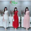 DX_Đầm váy dài, đầm dài Ren hoa nổi phối lưới cao cấp cổ kín thanh lịch - sang trọng đi tiệc