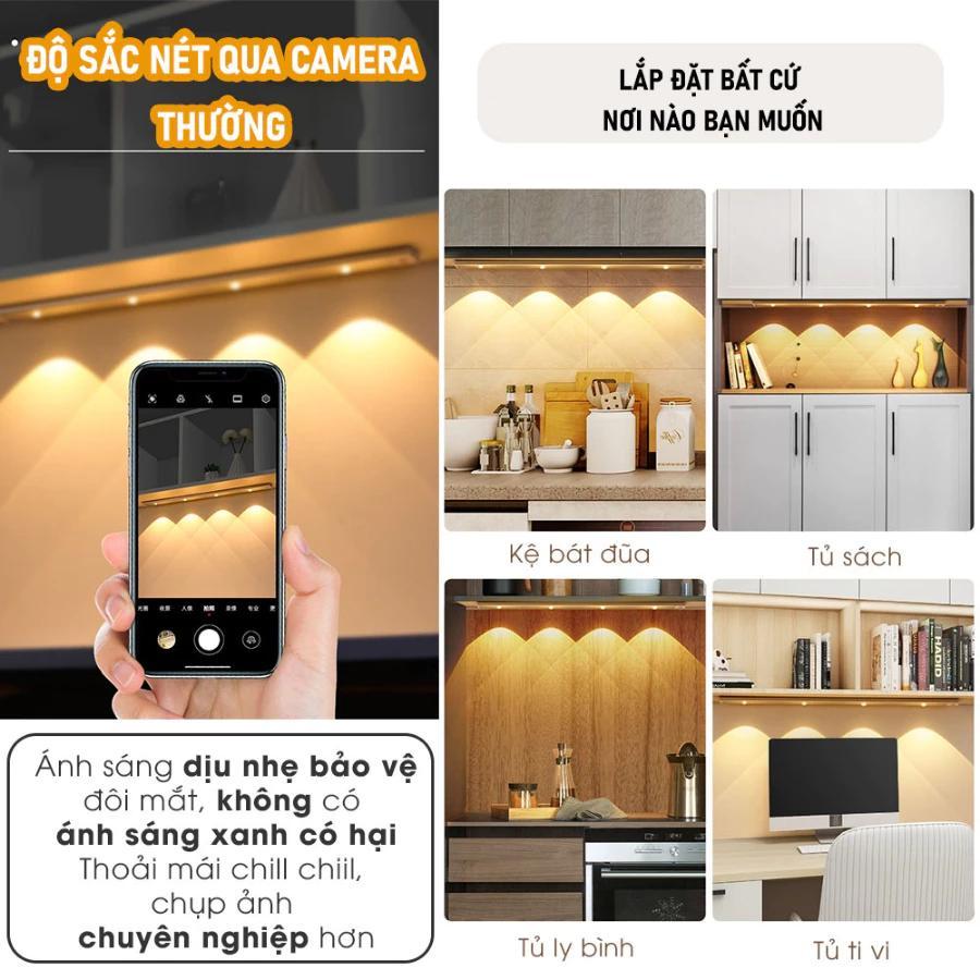 Đèn Led Cảm Ứng 20/30/40/60cm Để Tủ Quần Áo Tủ Bếp Có Thể Điều Chỉnh Độ Sáng Sạc USB Đèn Cảm Biến Chuyển Động | BigBuy360 - bigbuy360.vn