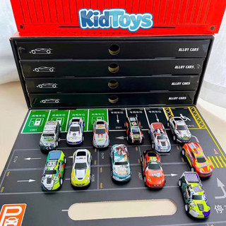 Bộ 48 xe ô tô trong hộp container KidToys – đồ chơi xe mô hình cho bé