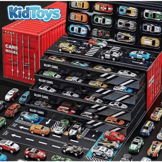 Bộ 48 xe ô tô trong hộp container KidToys – đồ chơi xe mô hình cho bé