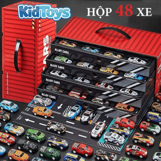 Bộ 48 xe ô tô trong hộp container KidToys – đồ chơi xe mô hình cho bé