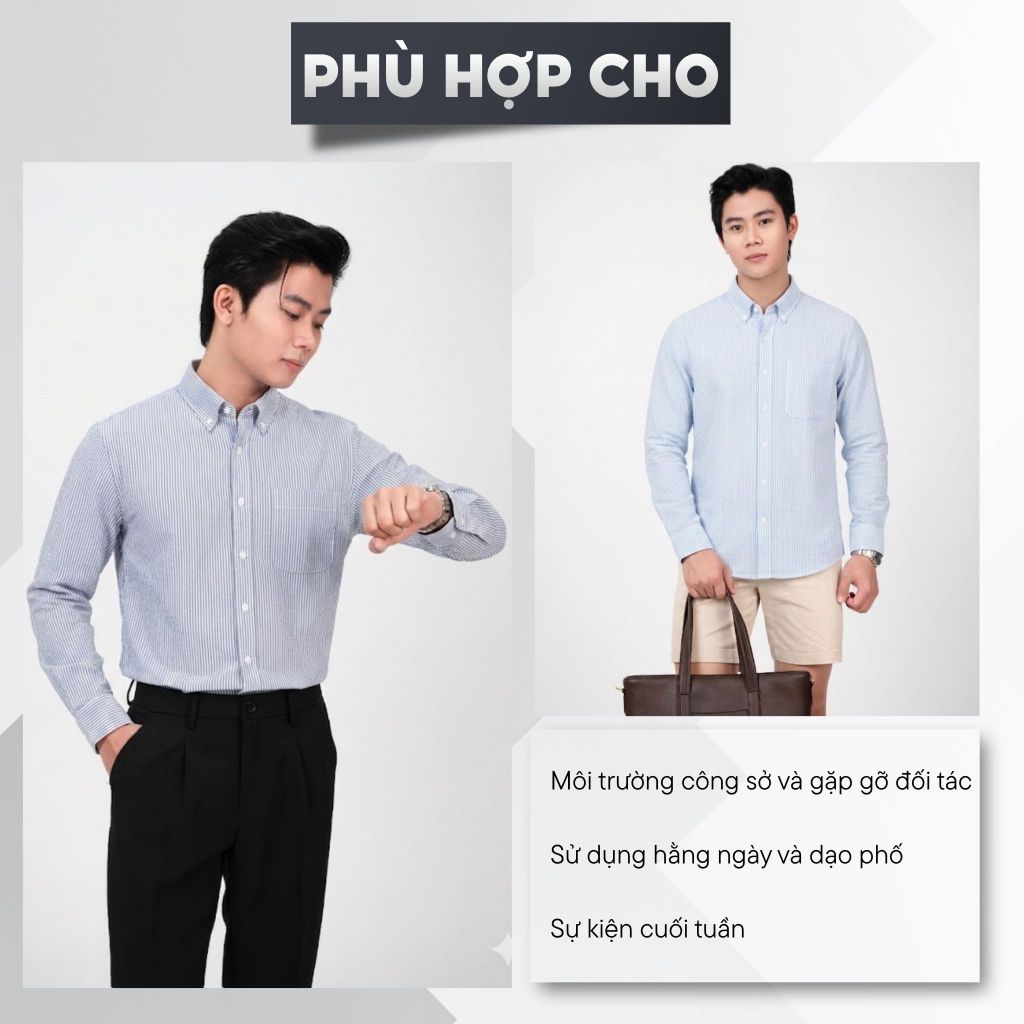 [OUTLET - KHÔNG ĐỔI TRẢ] Áo sơ mi nam dài tay sọc vải oxford cao cấp LADOS-8126 thời trang trẻ trung, có túi | BigBuy360 - bigbuy360.vn