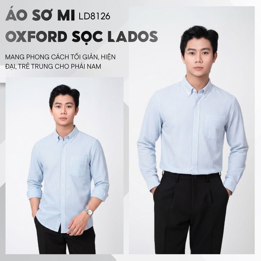 [OUTLET - KHÔNG ĐỔI TRẢ] Áo sơ mi nam dài tay sọc vải oxford cao cấp LADOS-8126 thời trang trẻ trung, có túi | BigBuy360 - bigbuy360.vn
