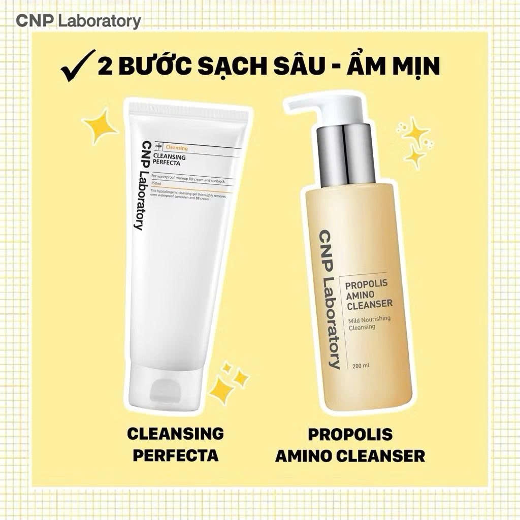 Combo 2 tuýp Sữa rửa mặt CNP Propolis Amino Cleanser 60ml