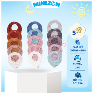 Yếm sơ sinh Cookie chất tăm lạnh (Air-cool) cao cấp - Yếm cài giữ ấm cổ và giữ vệ sinh cho bé từ 0-6 tháng - Minizon Kid