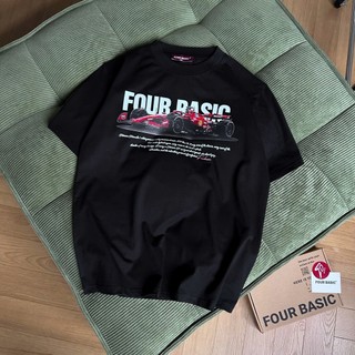 Áo Thun Hè Cổ Tròn Nam Nữ Tay Lỡ In Hình Ô Tô Four Basic, Chất Liệu Cotton Khô Mềm Mịn Thoáng Khí