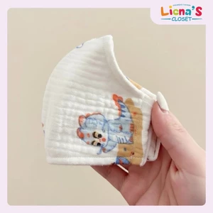 Combo 3 Chiếc Khẩu Trang Liena'S Closet Vải Xô Muslin Dễ Thương Cho Bé 0-12 Tuổi (Vải Xô Loại 1)