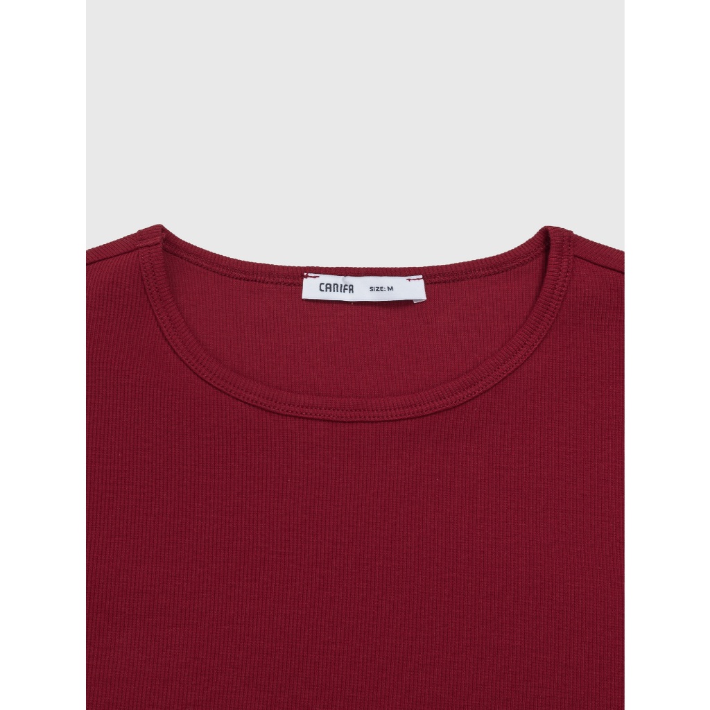Áo phông nữ CANIFA áo thun cộc tay cổ tròn dáng croptop chất cotton mềm mịn 6TS26S006