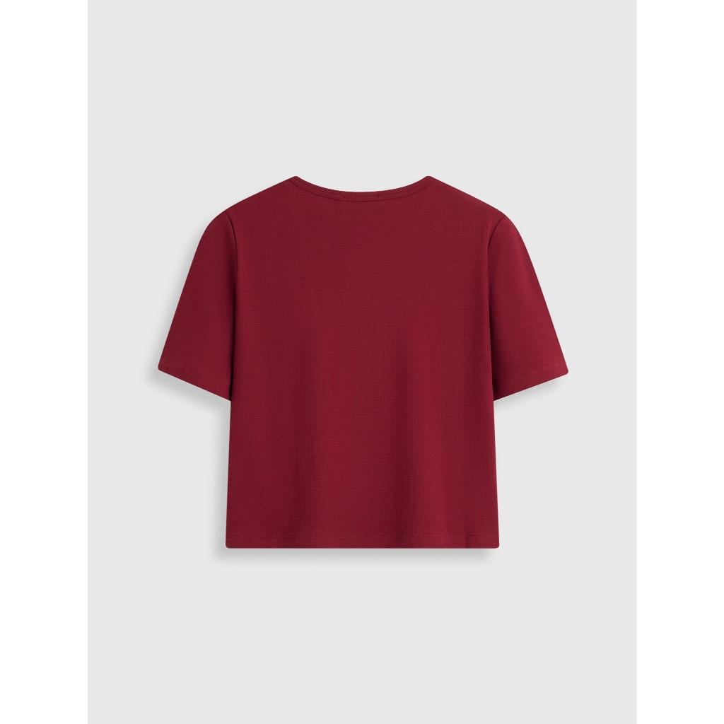 Áo phông nữ CANIFA áo thun cộc tay cổ tròn dáng croptop chất cotton mềm mịn 6TS26S006
