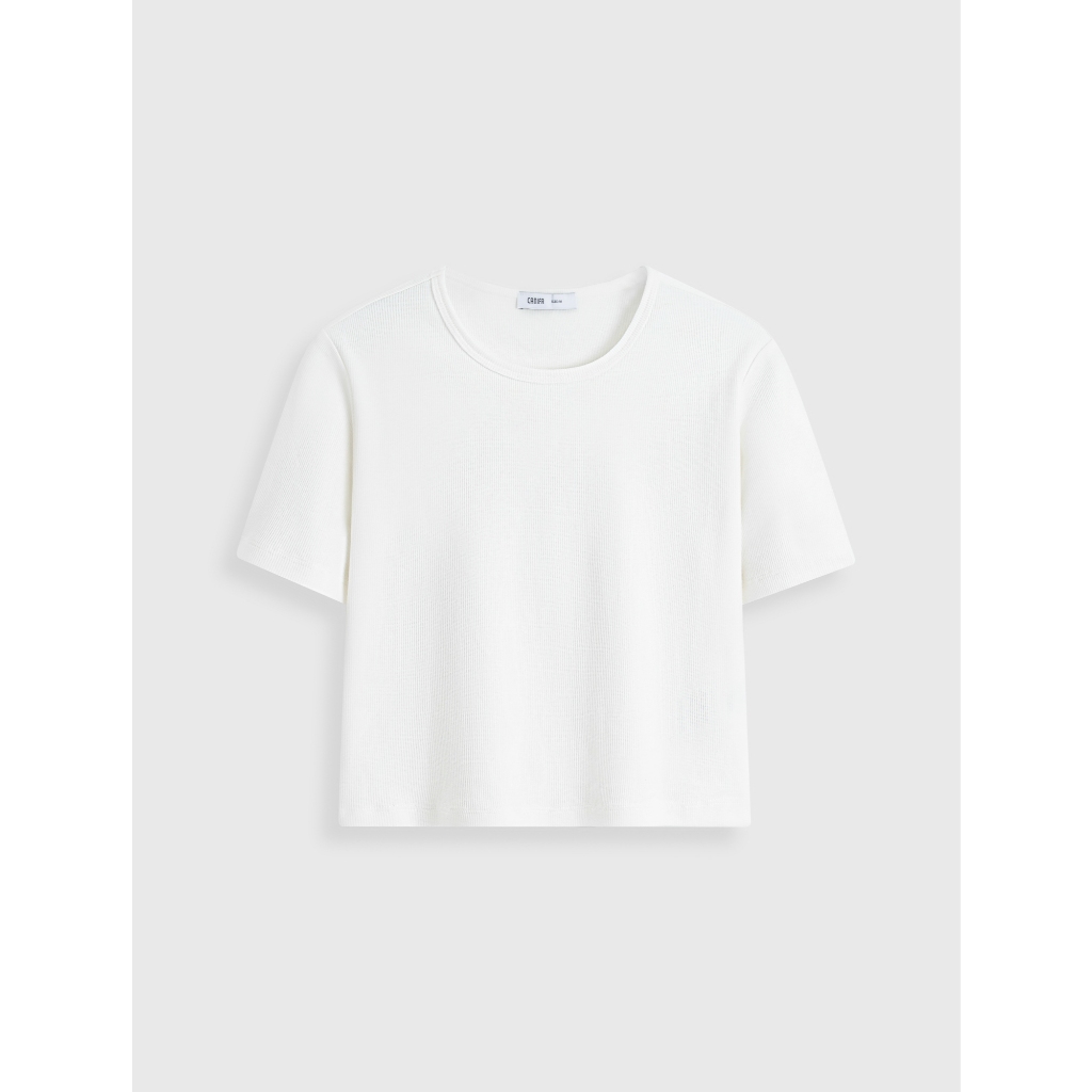 Áo phông nữ CANIFA áo thun cộc tay cổ tròn dáng croptop chất cotton mềm mịn 6TS26S006