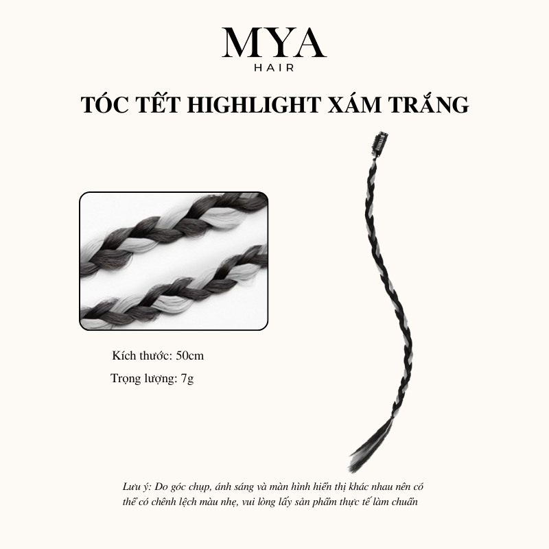 Tóc Giả Dreadlock Y2K MYA Dài 45cm,Dạng Kẹp Nối Ruy Băng, Kẹp Nhanh Phụ Kiện Tóc Cá Tính Đi Concert