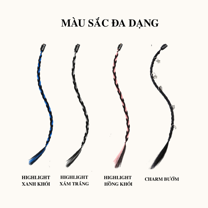Tóc Giả Dreadlock Y2K MYA Dài 45cm,Dạng Kẹp Nối Ruy Băng, Kẹp Nhanh Phụ Kiện Tóc Cá Tính Đi Concert