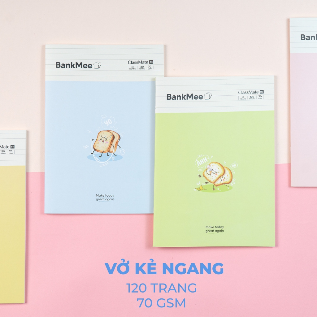 Vở Kẻ Ngang 120 Trang Classmate Vở Viết B5, 70gsm Tập Sinh Viên Bìa BankMee Chống Nước Ghi Chép, Viết Bài NB5-12-0342