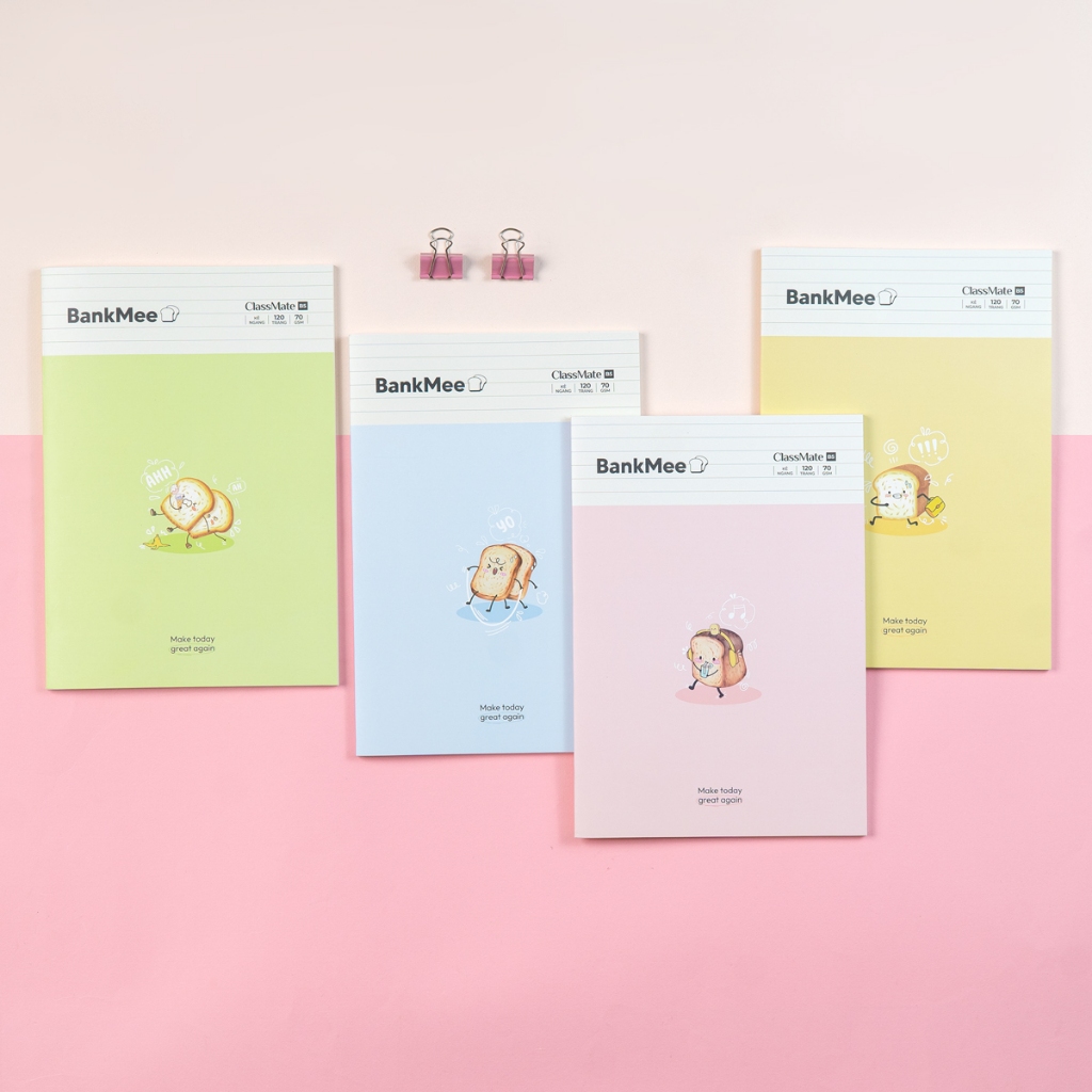 Vở Kẻ Ngang 120 Trang Classmate Vở Viết B5, 70gsm Tập Sinh Viên Bìa BankMee Chống Nước Ghi Chép, Viết Bài NB5-12-0342