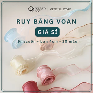 Ruy Băng Voan Sóng Không Lõi 4cm 9m Nhiều Màu - Ruy Băng Trang Trí Gói Quà, Buộc Nơ, Bó Hoa, Deco