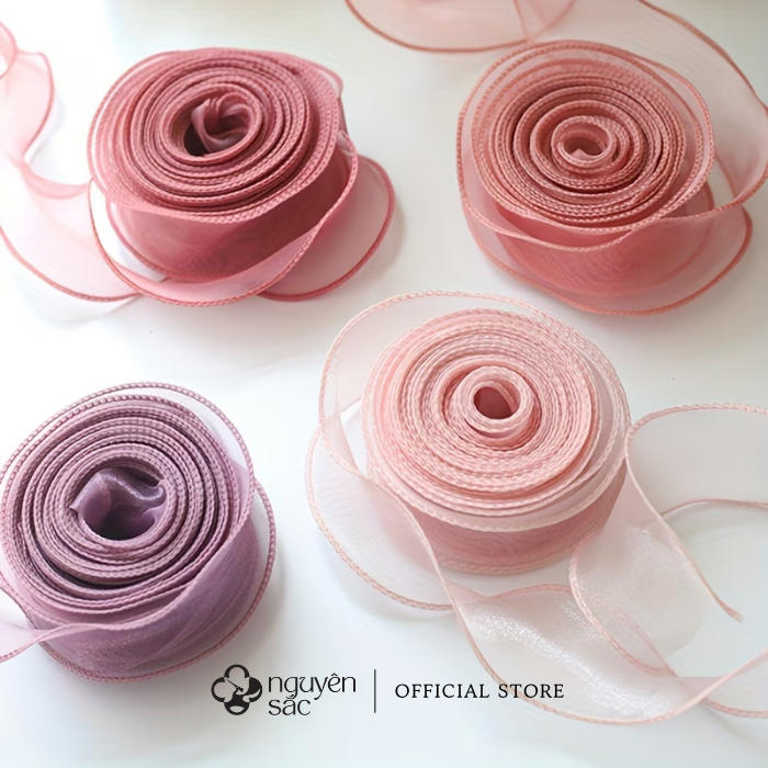 Ruy Băng Voan Sóng Không Lõi 4cm 9m Nhiều Màu - Ruy Băng Trang Trí Gói Quà, Buộc Nơ, Bó Hoa, Deco